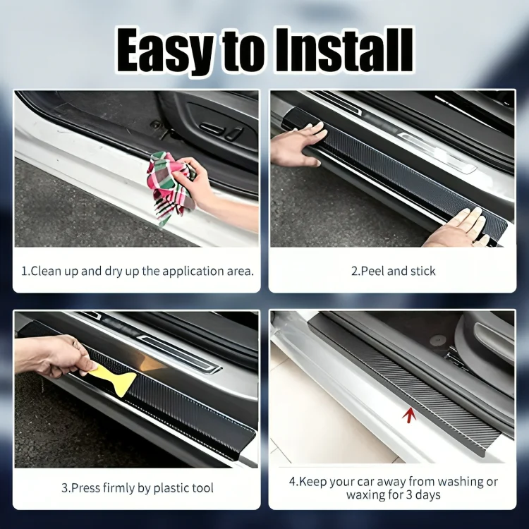 1+1 FREE | StepGrip - Carbon fiber door protection sticker - Image 9