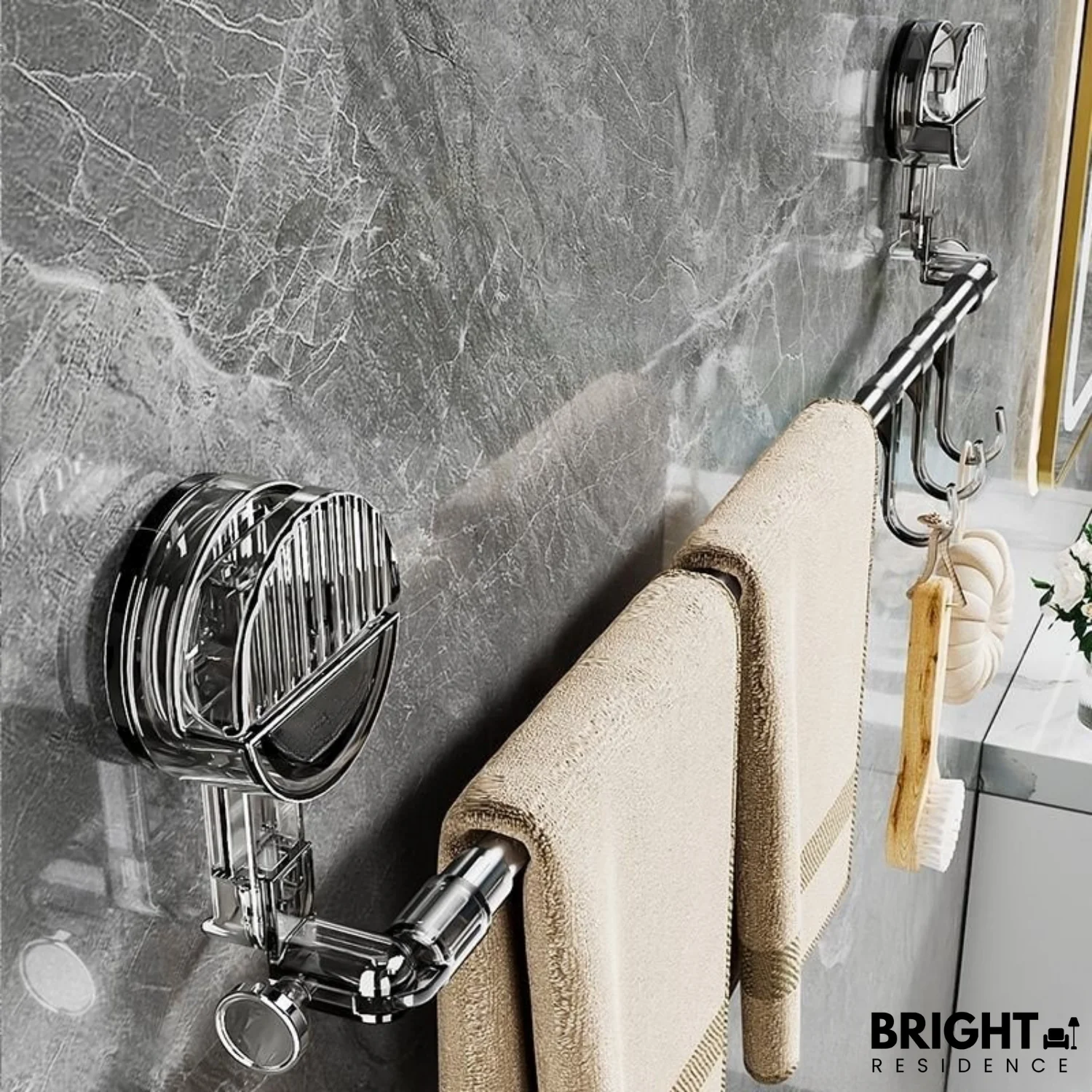 HangRack™ - Adjustable stainless steel towel rack with suction cups - Image 11