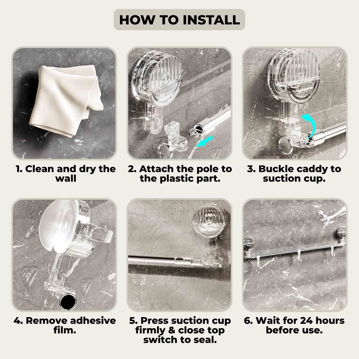 HangRack™ - Adjustable stainless steel towel rack with suction cups - Image 6