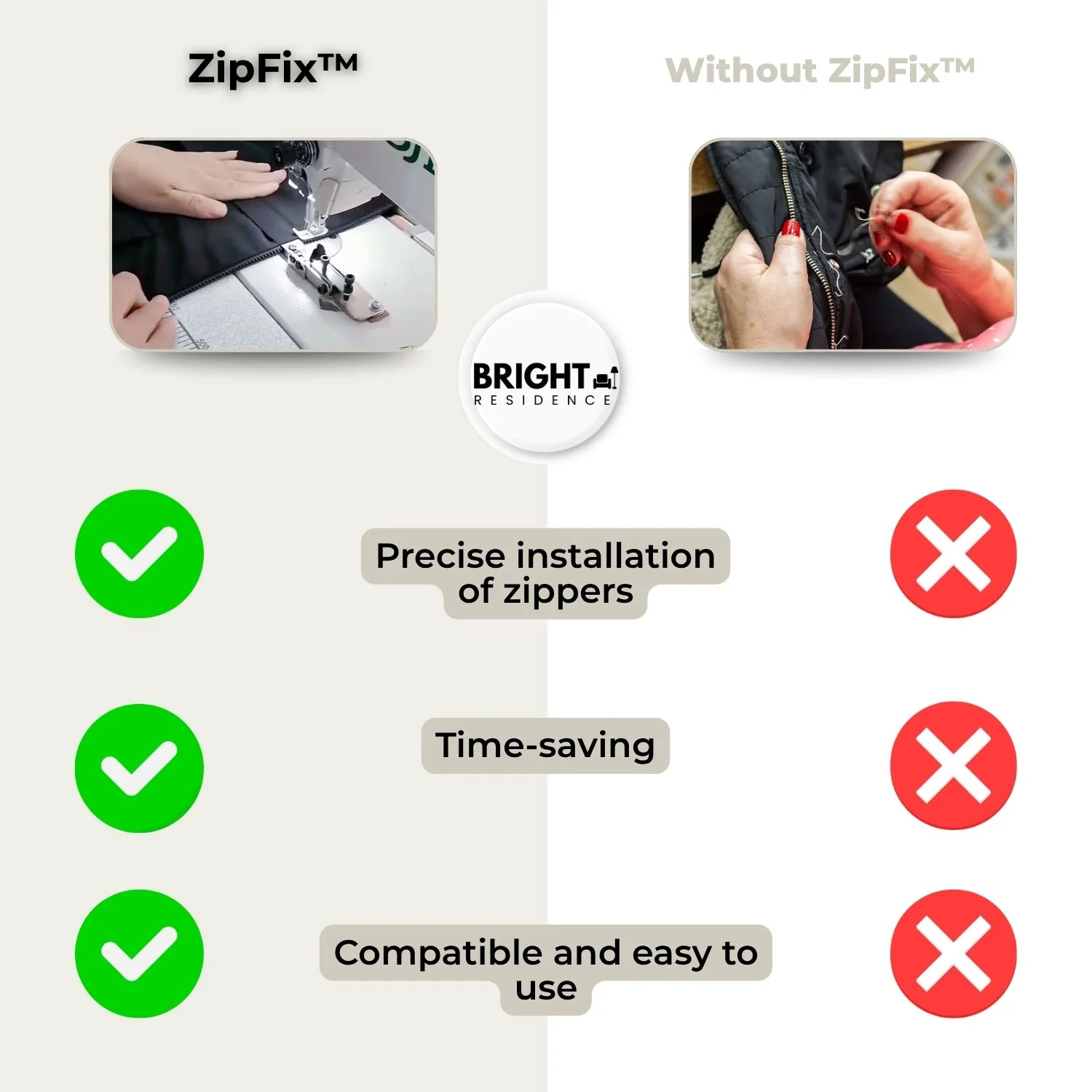 ZipFix™ - Zipper foot for positioning the stitch line - Image 6
